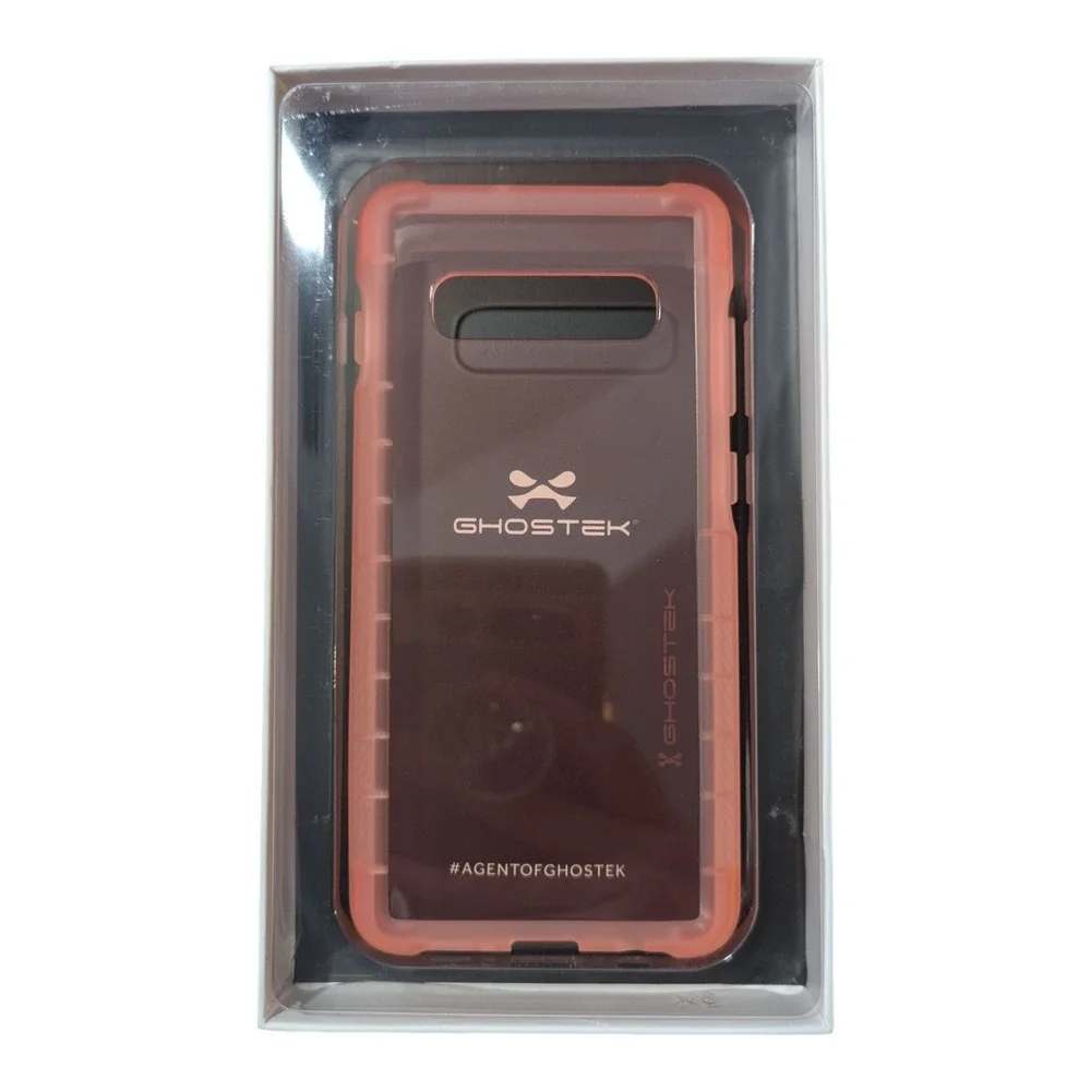 O7. Ghostek Covert3 Non-slip Grip Case for Samsung S10 Plus -‎ Clear Neon Pink
